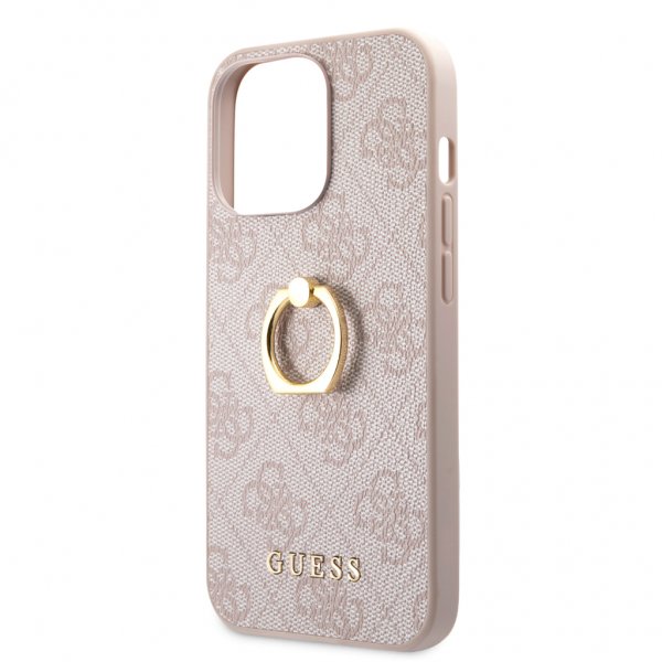 Guess iPhone 13 Pro Max Deksel Ring Stand Rosa