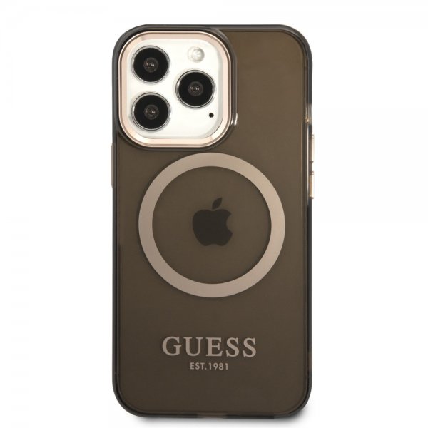 Guess iPhone 13 Pro Max Deksel Translucent MagSafe Svart
