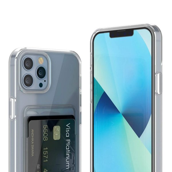 Rvelon iPhone 13 Pro Deksel Kortholder Transparent