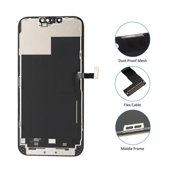 iPhone 13 Pro OLED Skjerm - Svart (tatt fra en ny iPhone)