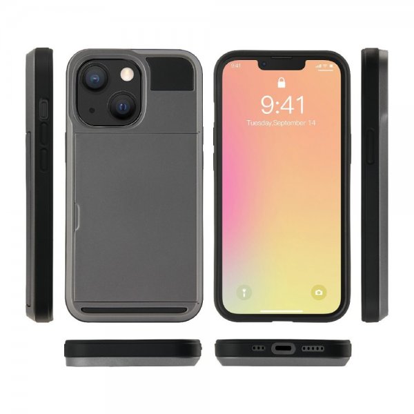 iPhone 13 Pro Deksel Card Slide Svart