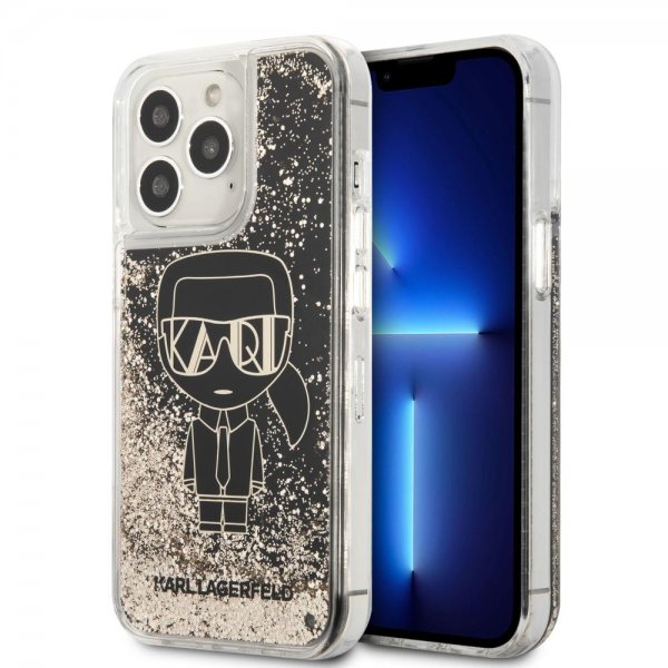 Karl Lagerfeld iPhone 13 Pro Deksel Liquid Glitter Gatsby Svart