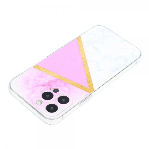iPhone 13 Pro Deksel Marmormønster Rosa