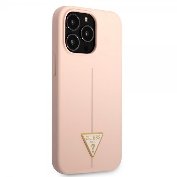 Guess iPhone 13 Pro Deksel Metal Triangle Rosa