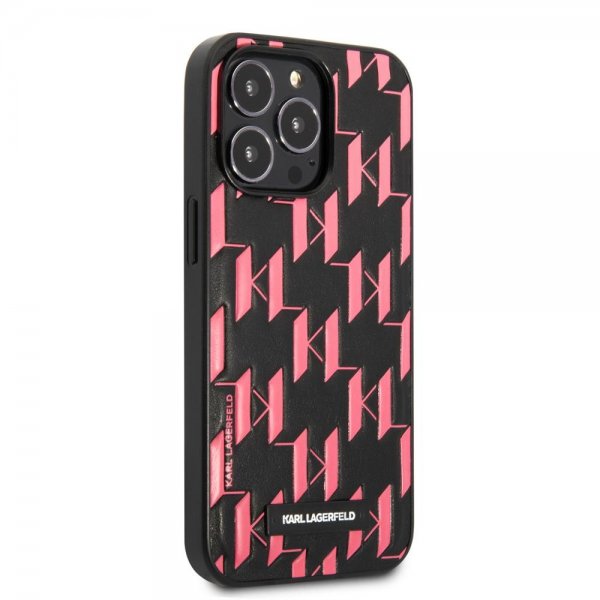 Karl Lagerfeld iPhone 13 Pro Deksel Monogram Pattern Rosa