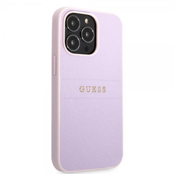 Guess iPhone 13 Pro Deksel Saffiano Metal Logo Lilla