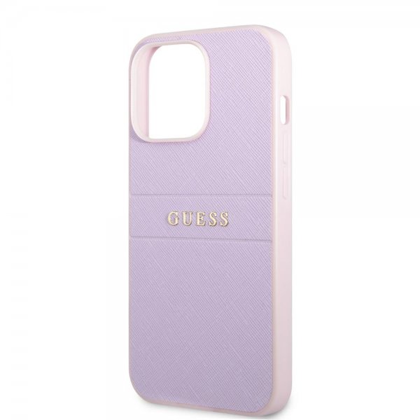 Guess iPhone 13 Pro Deksel Saffiano Metal Logo Lilla