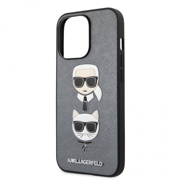 Karl Lagerfeld iPhone 13 Pro Deksel Saffiano Sølv