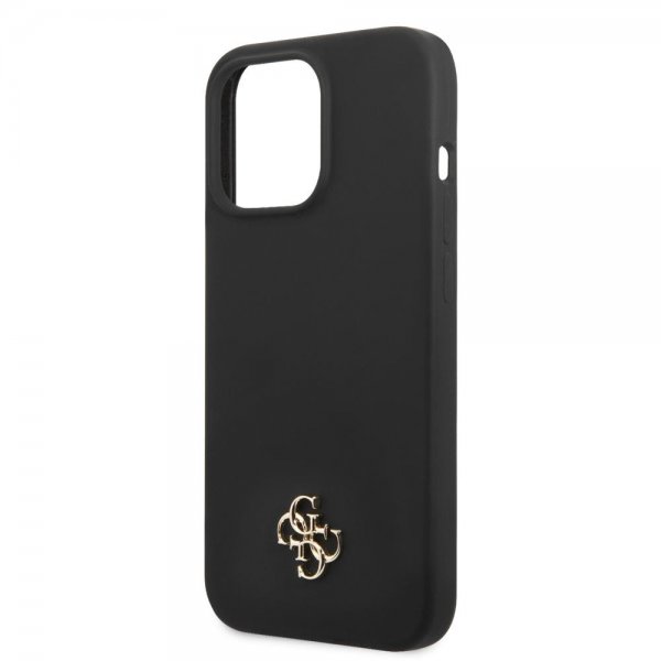 Guess iPhone 13 Pro Deksel Silicone Metal Logo 4G Svart