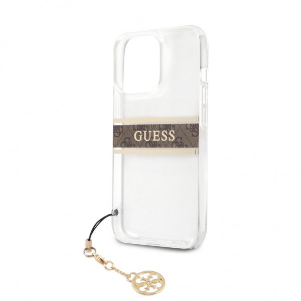 Guess iPhone 13 Pro Deksel Stripe Charm Brun