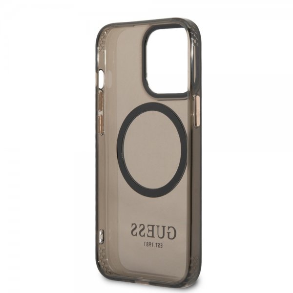 Guess iPhone 13 Pro Deksel Translucent MagSafe Svart