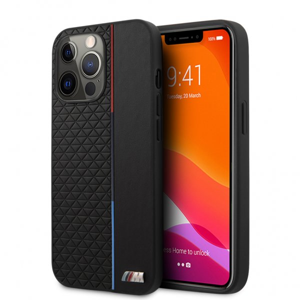 BMW iPhone 13 Pro Deksel Triangle Pattern Svart