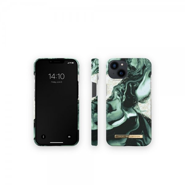 Ideal of Sweden iPhone 13 Deksel Fashion Case Golden Olive Marble