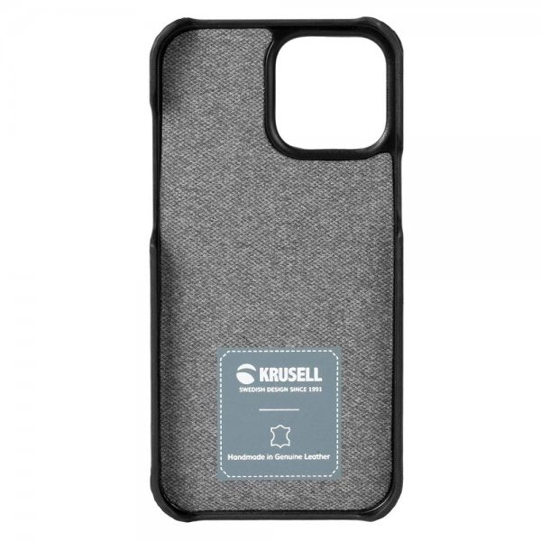 Krusell iPhone 13 Deksel Leather CardCover Vintage Black