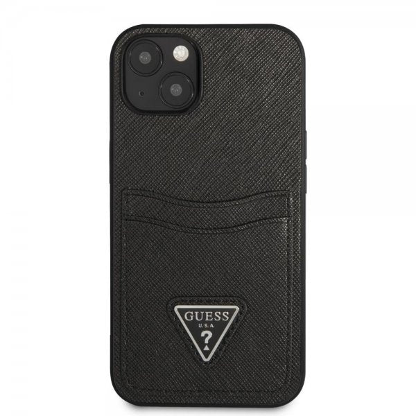 Guess iPhone 13 Deksel Saffiano Double Cardslot Svart