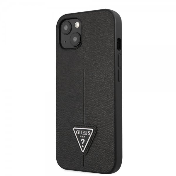 Guess iPhone 13 Deksel Saffiano Metal Triangle Svart