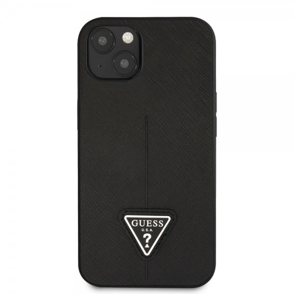 Guess iPhone 13 Deksel Saffiano Metal Triangle Svart