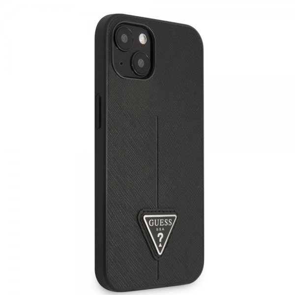 Guess iPhone 13 Deksel Saffiano Metal Triangle Svart