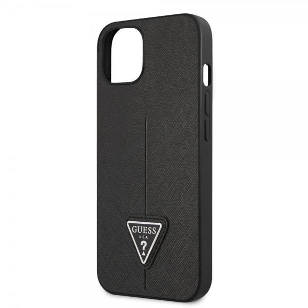 Guess iPhone 13 Deksel Saffiano Metal Triangle Svart