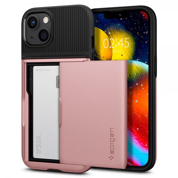 Spigen iPhone 13 Deksel Slim Armor CS Rosegull