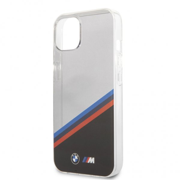 BMW iPhone 13 Deksel Tricolor Stripe Transparent Svart
