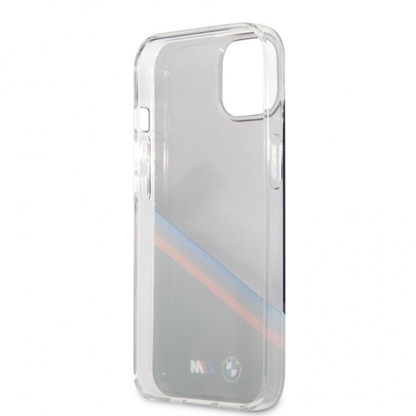 BMW iPhone 13 Deksel Tricolor Stripe Transparent Svart