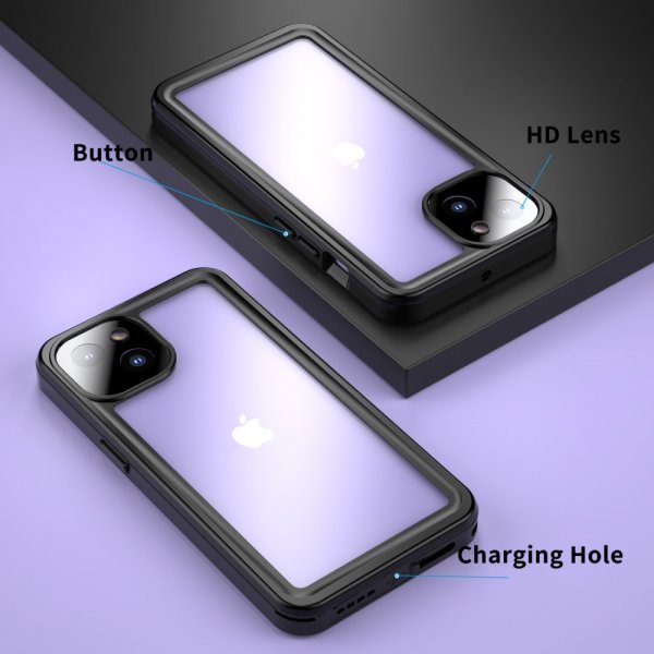 Redpepper iPhone 13 Deksel Vanntett IP68 Svart