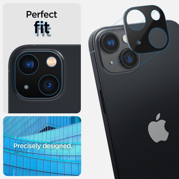 Spigen iPhone 14/iPhone 14 Plus Kamerabeskytter Glas.tR Optik 2-pakning Svart