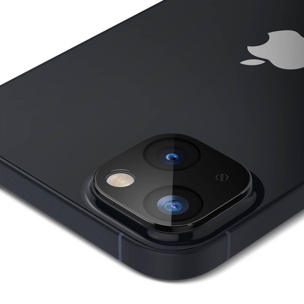 Spigen iPhone 14/iPhone 14 Plus Kamerabeskytter Glas.tR Optik 2-pakning Svart