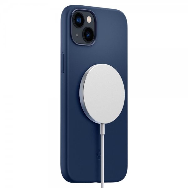 Spigen iPhone 14 Plus Deksel Silicone Fit MagFit Navy Blue