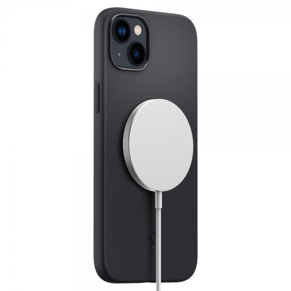 Spigen iPhone 14 Plus Deksel Silicone Fit MagFit Svart