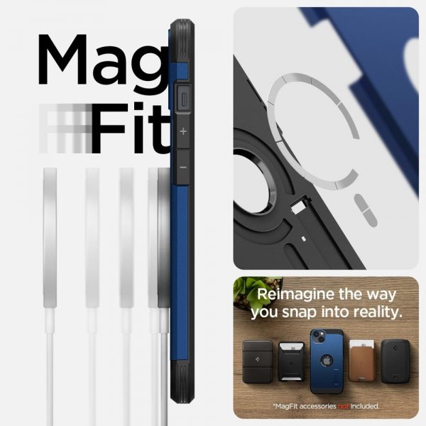Spigen iPhone 14 Plus Deksel Tough Armor MagFit Navy Blue
