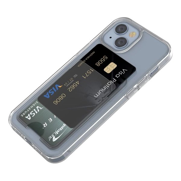 Rvelon iPhone 14 Deksel Kortholder Transparent