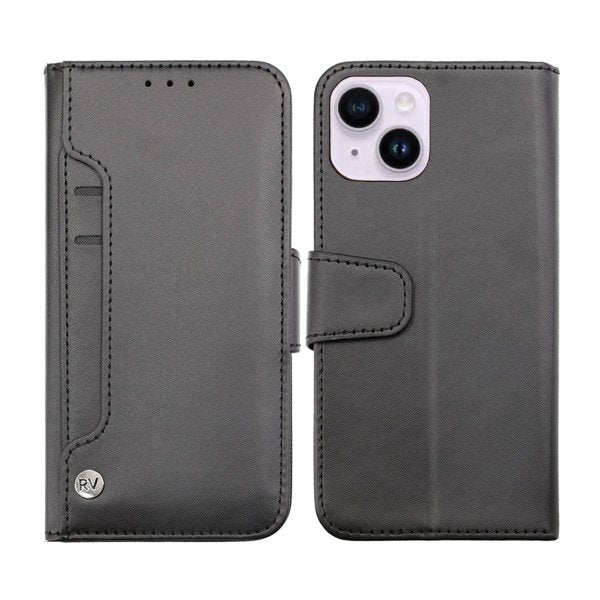 Rvelon iPhone 14 Etui Utbrettbar Kortlomme Svart