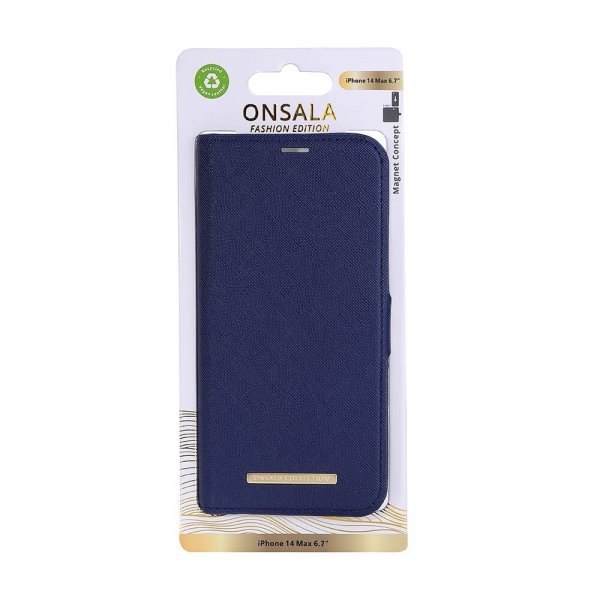 Onsala iPhone 14 Plus Etui Fashion Edition Avtakbart Deksel Navy Blue
