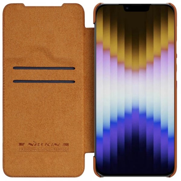 Nillkin iPhone 14 Plus Etui Qin Pro Series Brun