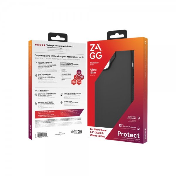 Zagg iPhone 14 Plus/iPhone 15 Plus Deksel Manhattan Snap Svart