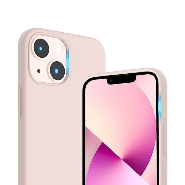 Rvelon iPhone 14 Plus Deksel Silikon Sandrosa