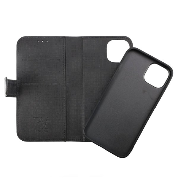 Rvelon iPhone 14 Plus Etui Detachable Wallet Case Svart