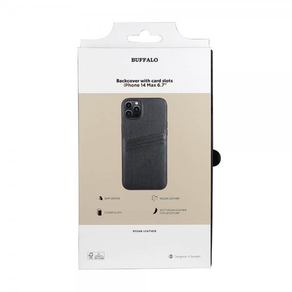 Buffalo iPhone 14 Plus Deksel Backcover with Card Slots Svart