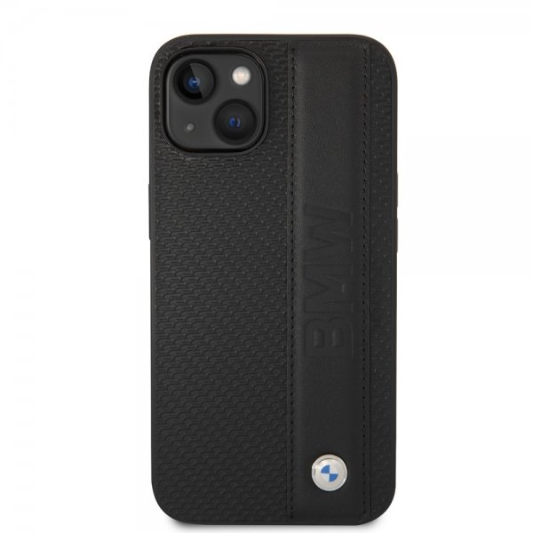 BMW iPhone 14 Plus Deksel Big Logo Stripe Svart