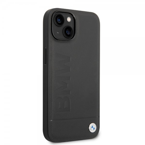 BMW iPhone 14 Plus Deksel Hot Stamp Metal Logo Svart