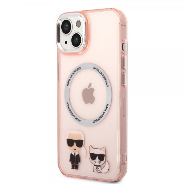 Karl Lagerfeld iPhone 14 Plus Deksel Karl & Choupette MagSafe Rosa