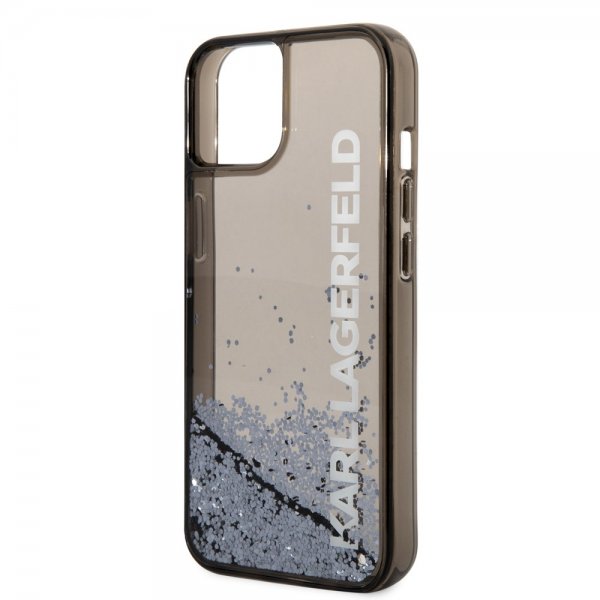 Karl Lagerfeld iPhone 14 Plus Deksel Liquid Glitter Translucent Svart