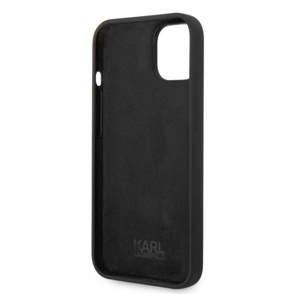 Karl Lagerfeld iPhone 14 Plus Deksel Liquid Silicone Karl & Choupette Svart