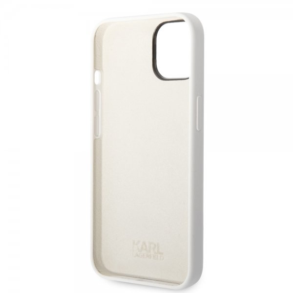 Karl Lagerfeld iPhone 14 Plus Deksel Liquid Silicone Karl & Choupette Hvit