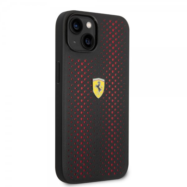 Ferrari iPhone 14 Plus Deksel Logo Perforert Rød
