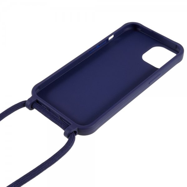 iPhone 14 Plus Deksel med Stropp Blå