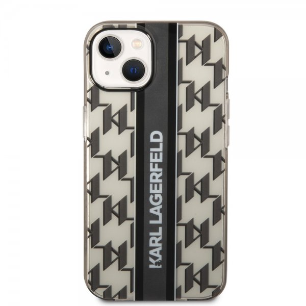 Karl Lagerfeld iPhone 14 Plus Deksel Monogram Vertical Stripe Svart