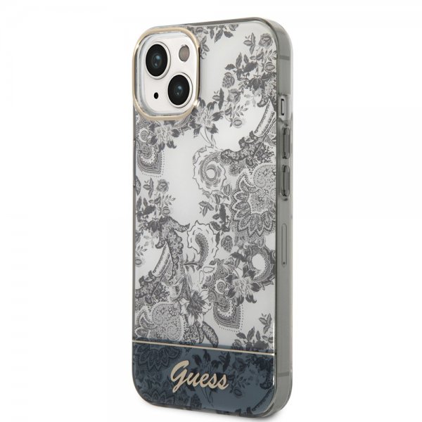 Guess iPhone 14 Plus Deksel Toile de Jouy Grå